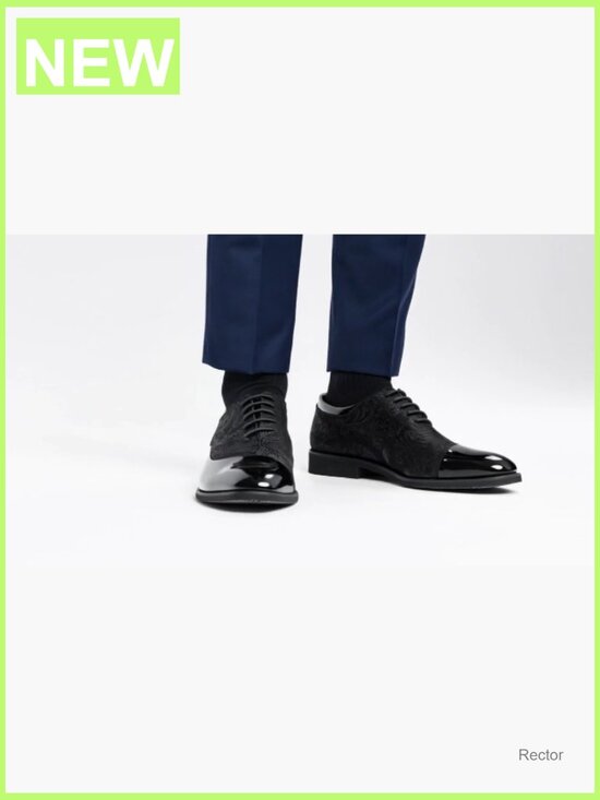 Men\'s Patent Velvet Lace-Up Oxford Dress Shoes for Wedding Tuxedo Suit main image 4